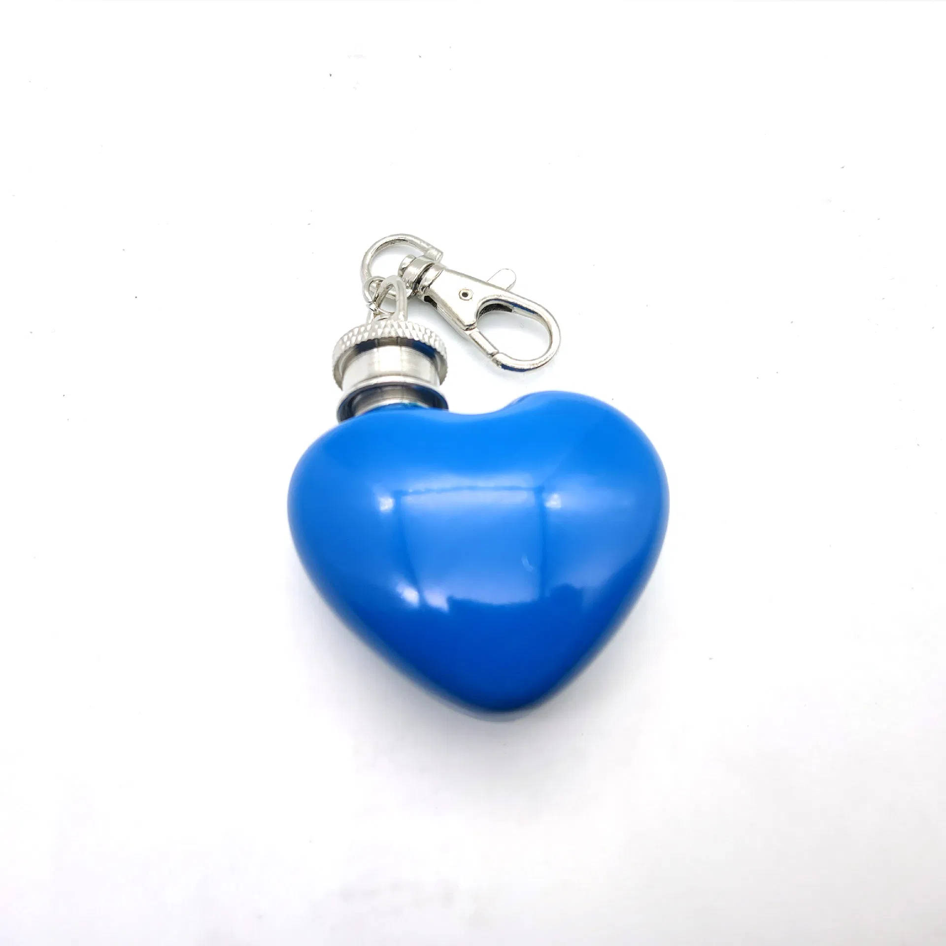 1oz Heart-Shaped Stainless Steel Hip Flask Whiskey Flagon Liquor Flask with Keychain