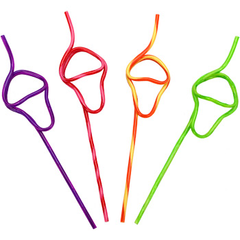 Reusable Artistic Crazy Straws Curly Twisty Loopy Straws PVC Pet Fancy Straw