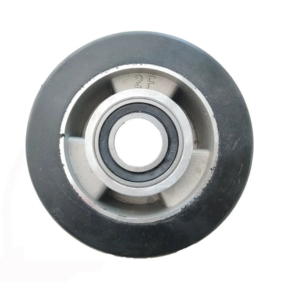 5X2 Smooth Pattern Solid Rubber Tire Cast Iron Core Heavy Load Industrial Caster Wheel