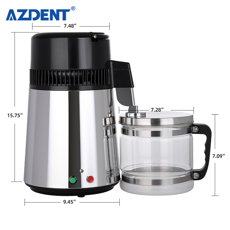 Temperature Adjustable 750W Stainless Steel Water Distiller Machine with Glass Jug
