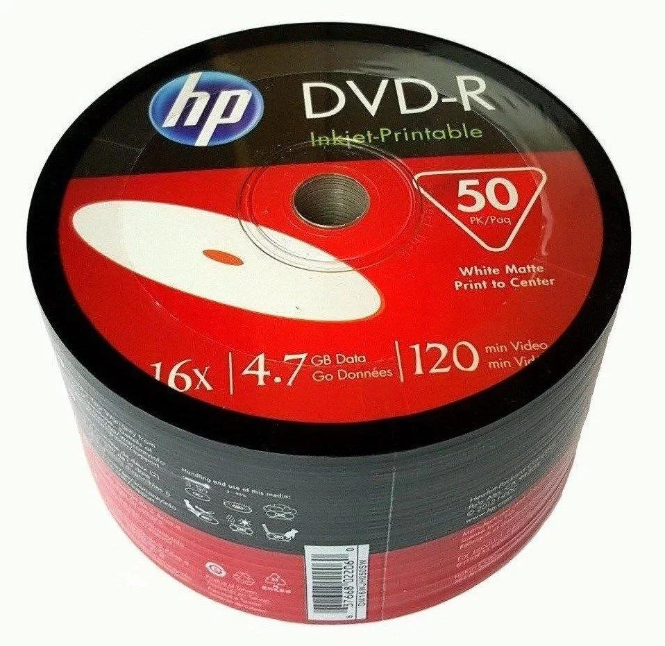 DVD-R диски 4.7 ГБ 16x HP для записи