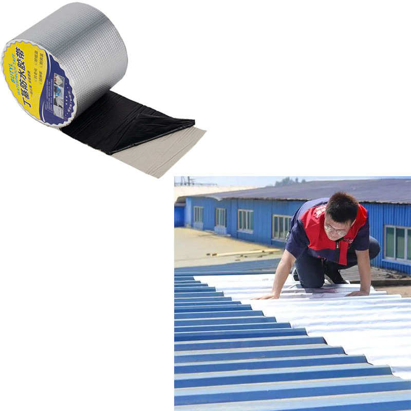 Waterproof Self-Adhesive Aluminum Foil Butyl Tape for Building Windows Concrete Steel Roof