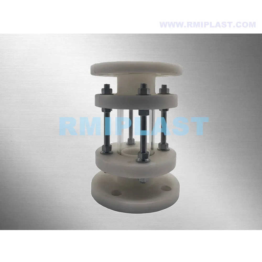 UPVC PVC CPVC FF PP Pph Sight Glass of Flanged Connection DN200 PVDF White Sight Glass Equal Flange End by ANSI Cl150 JIS 10K DIN Pn10 for Water Treatment