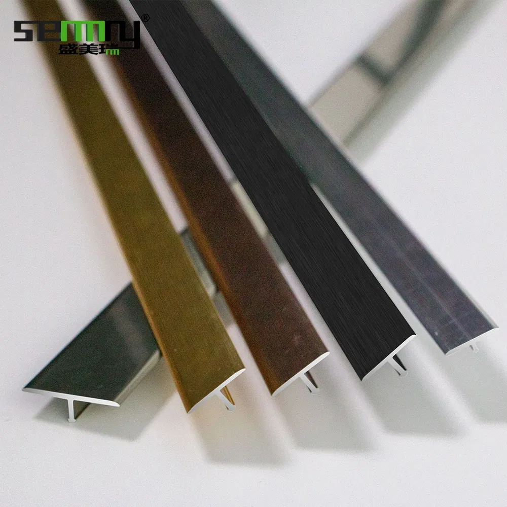 Fashion Design Aluminum Alloy Wall Flooring Accessories T Shape Trimming Corner T Channel Transition Metal Tile Trim T Shape