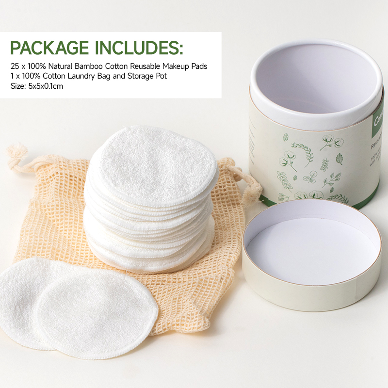 Reusable Bamboo Round Pads Make up Removal with Mesh Bag