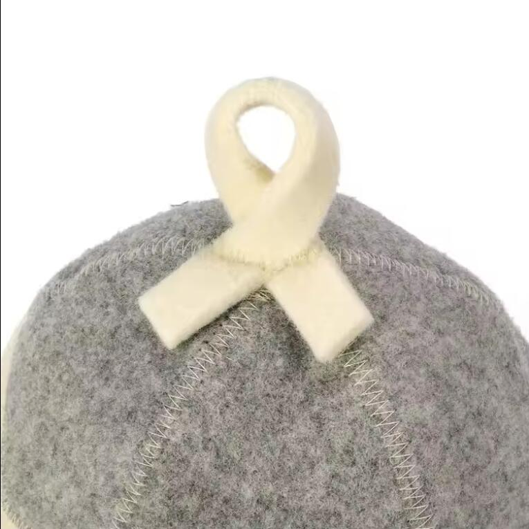 Navy White Sauna Goods Men's Women's Washable Wool Sauna Sauna Hat