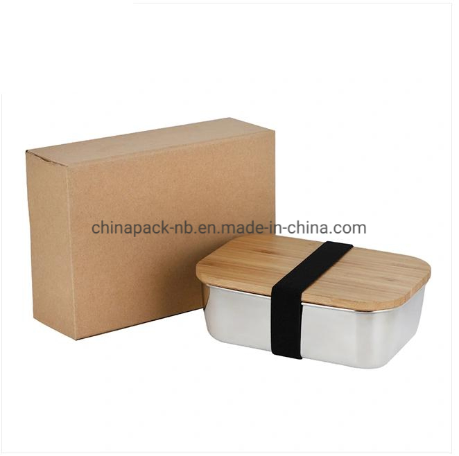 Leakproof 304 Stainless Steel Bento Kids Tiffin Lunch Box with Bamboo Lid