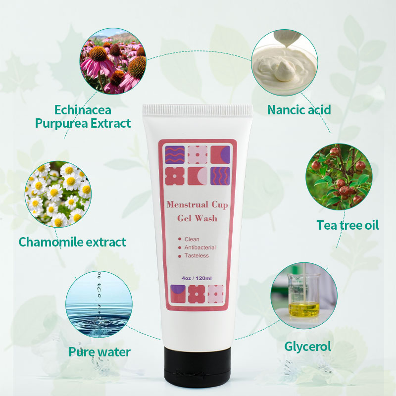 Furuize Natural Menstrual Cup Gel Cleaner Unscented Gel Sterilizer Wash for Silicone Period Discs
