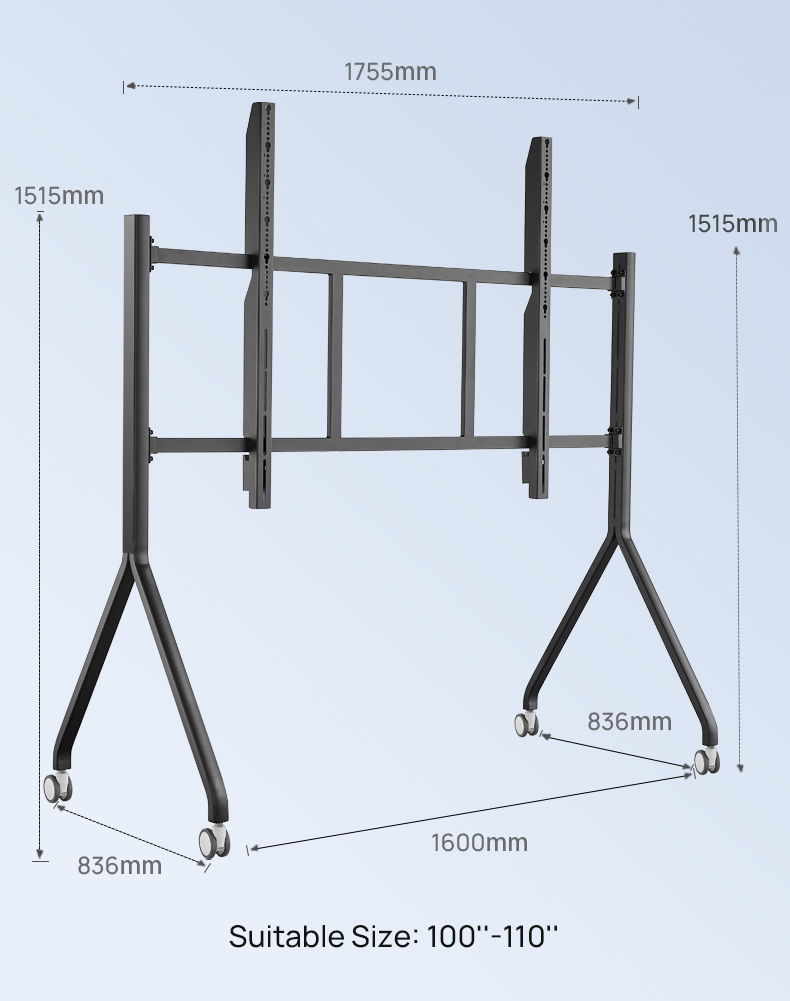 98 110 Inch Interactive Flat Panel Mobile Stand TV Support Floor Stand