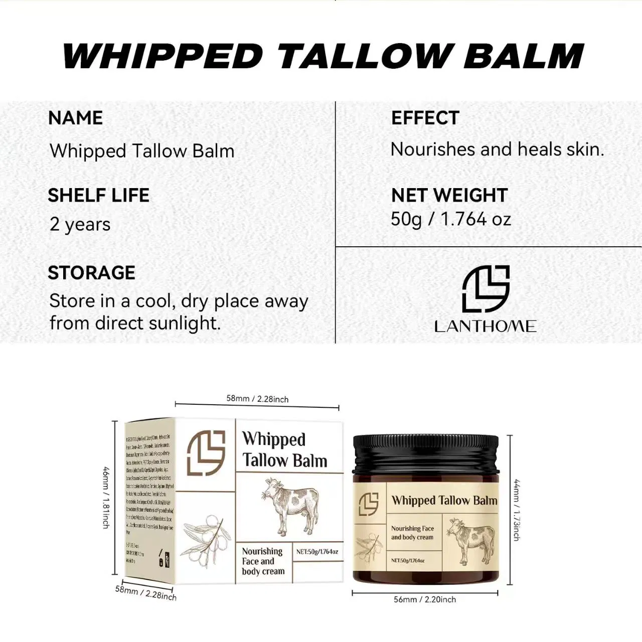 Factory OEM Beef Tallow Cream Skin Care Cream