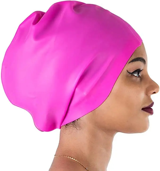 Factory Curly Dreadlocks Weaves Braids Custom Printing Silicone Shower Cap Swimming Cap