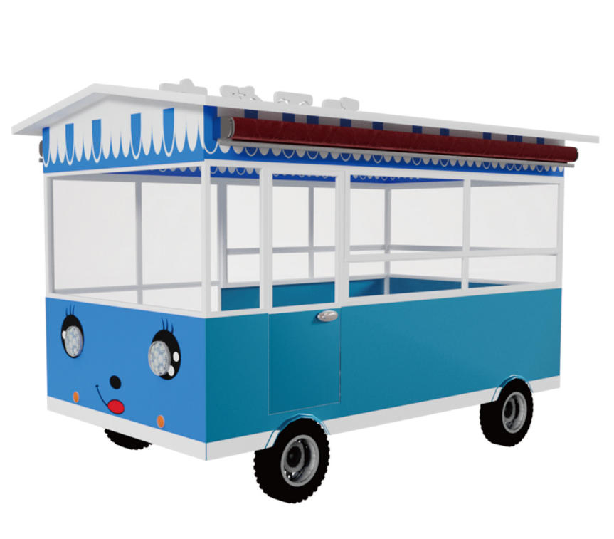 Commercial Restaurant Mobile Multi-Functional Stall Snack Cart Flying Wing Door Cloud Warehouse Food Cart for Cold Drinks Milk