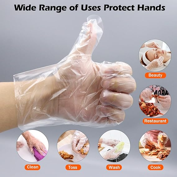 Bulk Transparent Kitchen Disposable Plastic Thicker Food Handling Gloves