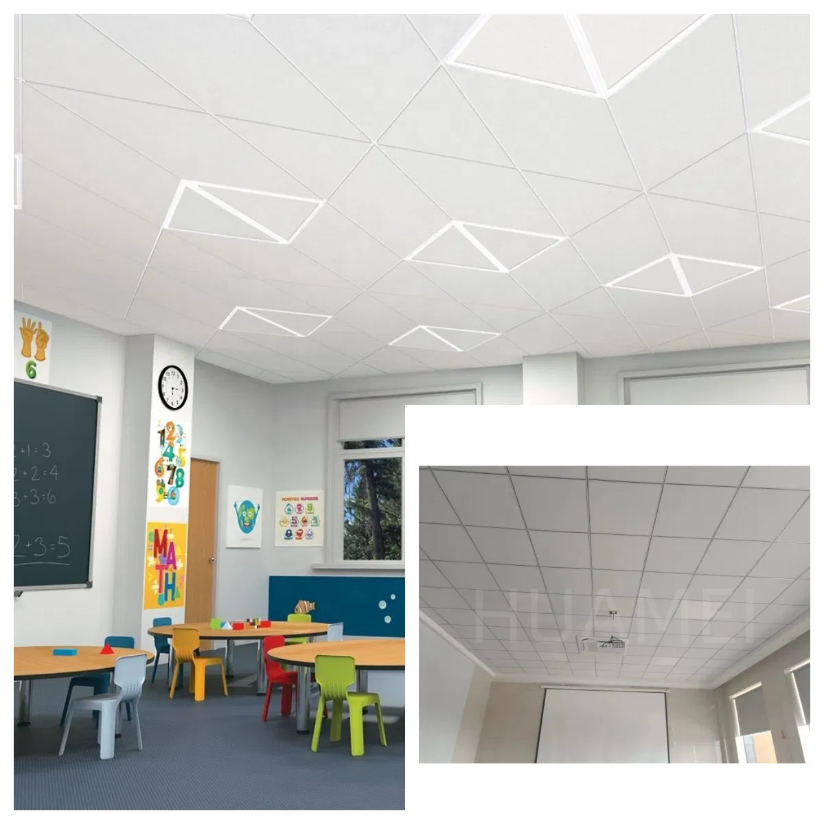 Acoustic Suspended Ceiling Fiberglass Firproof Ceiling Panel Board
