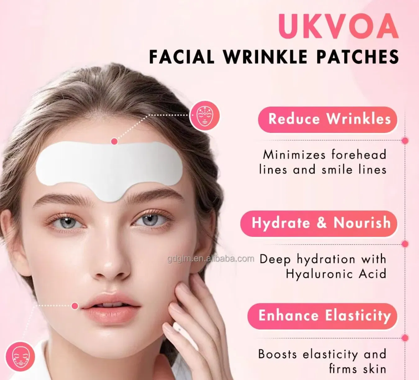 Facial Wrinkle Patches Forehead Smile Line Patches for Skin Tightening Deeply Moisturizing Anti Wrinkles Cheek Smile Lines Removal Face Care Patches