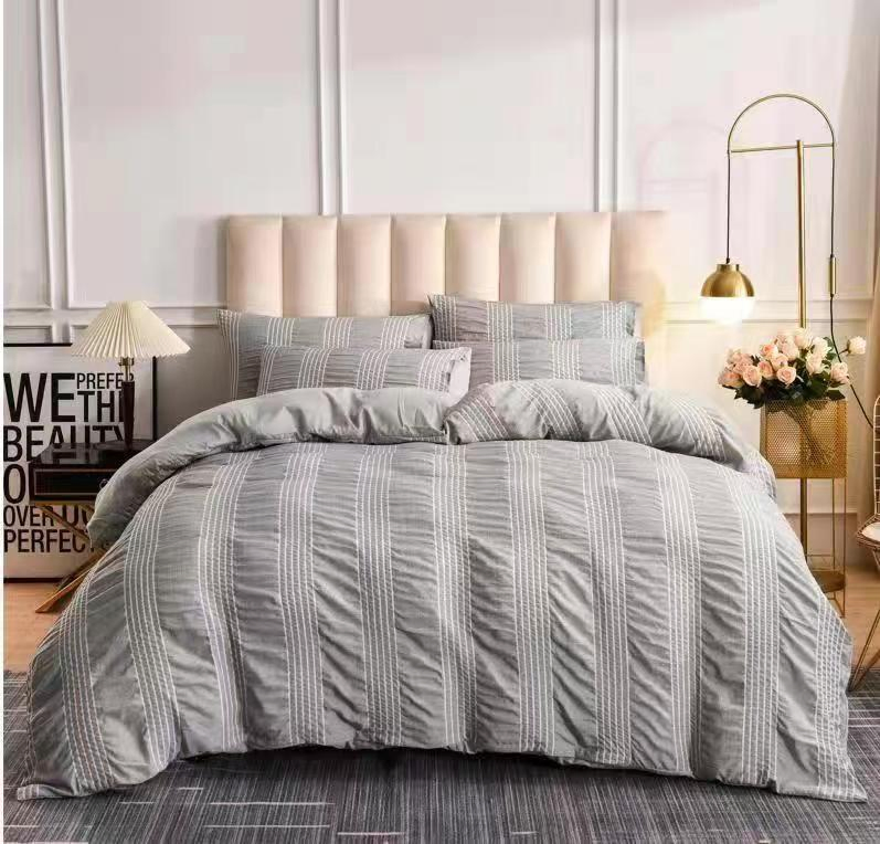 Solid Color Embroidery Bed Cover 3 PCS Bedding Set 100% Cotton Hotel Quilts Manufacturers