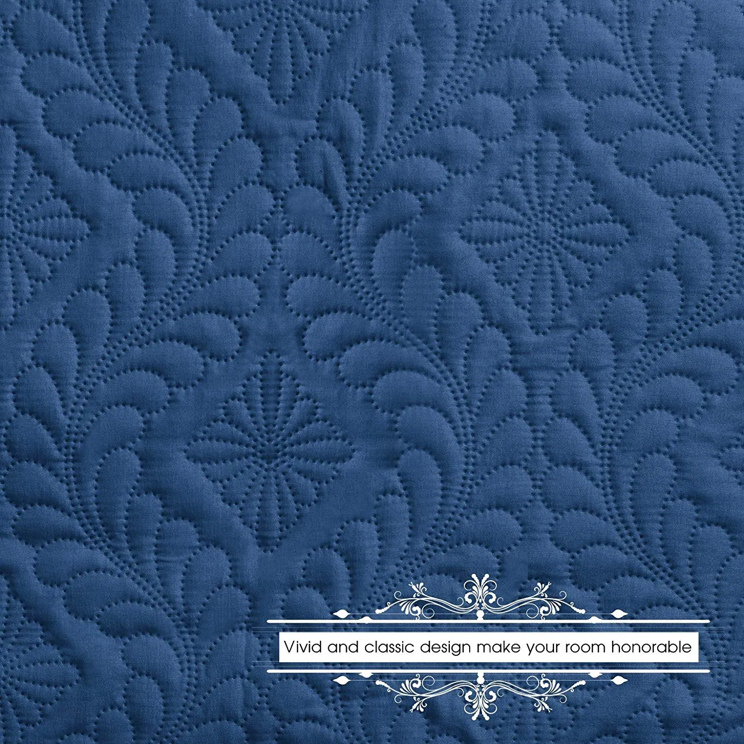 Solid Color Ultrasonic Heat Embossed Microfiber DOT Quilting Bedspread Quilt Set