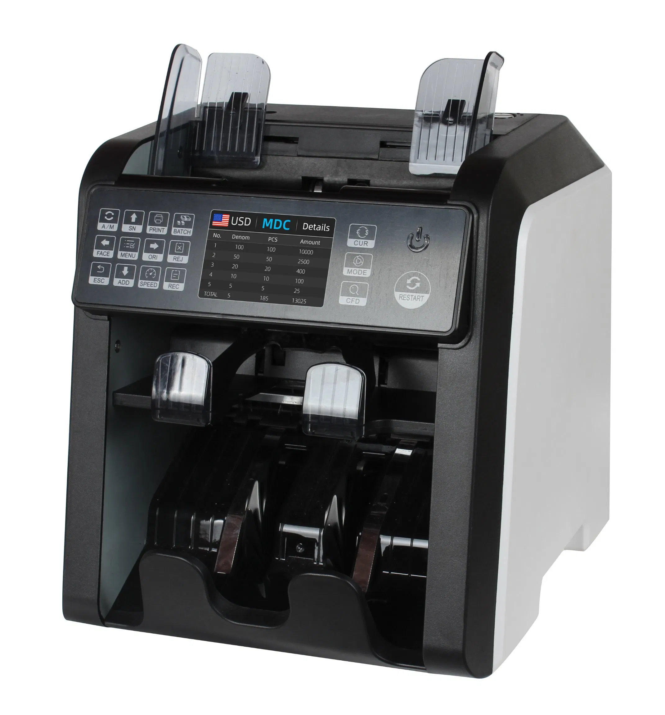 Al-950 Currency Discriminator Counter Banknote Two Pocket Sorter Money Value Counter