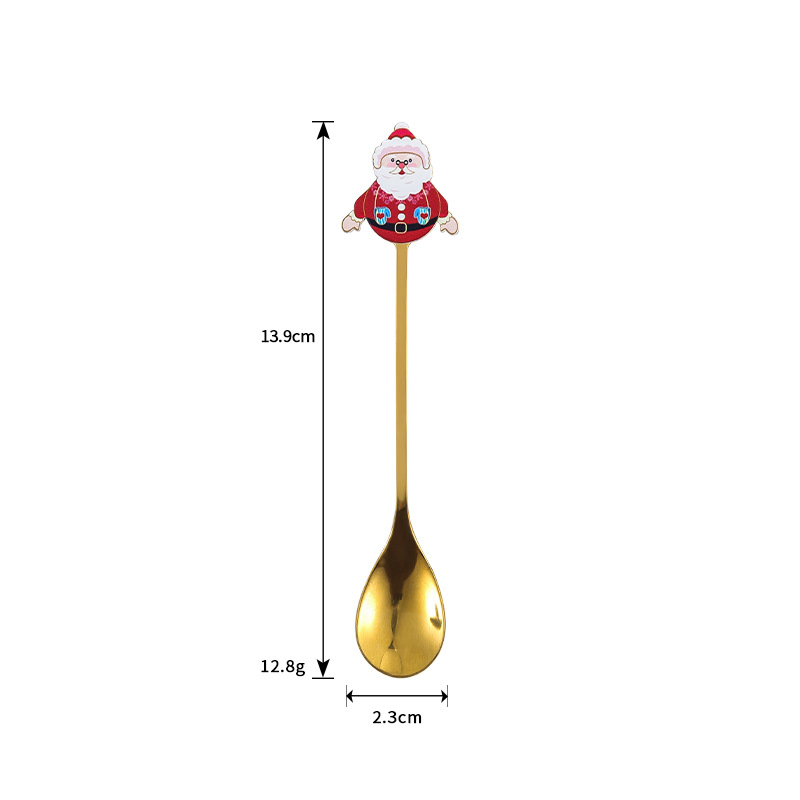 Gift Box Stainless Steel Mixing Spoon to Decorate Christmas Spoon