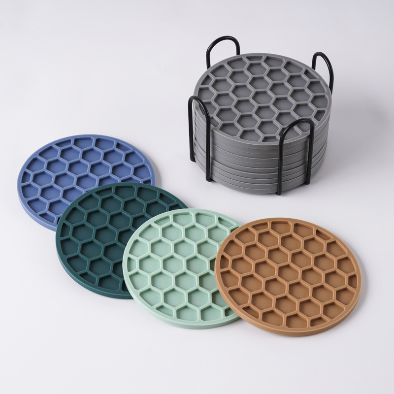 Silicone Honeycomb Coaster, Beverage Coaster, Coffee Coaster, Suitable for Various Cups Kitchen Ware
