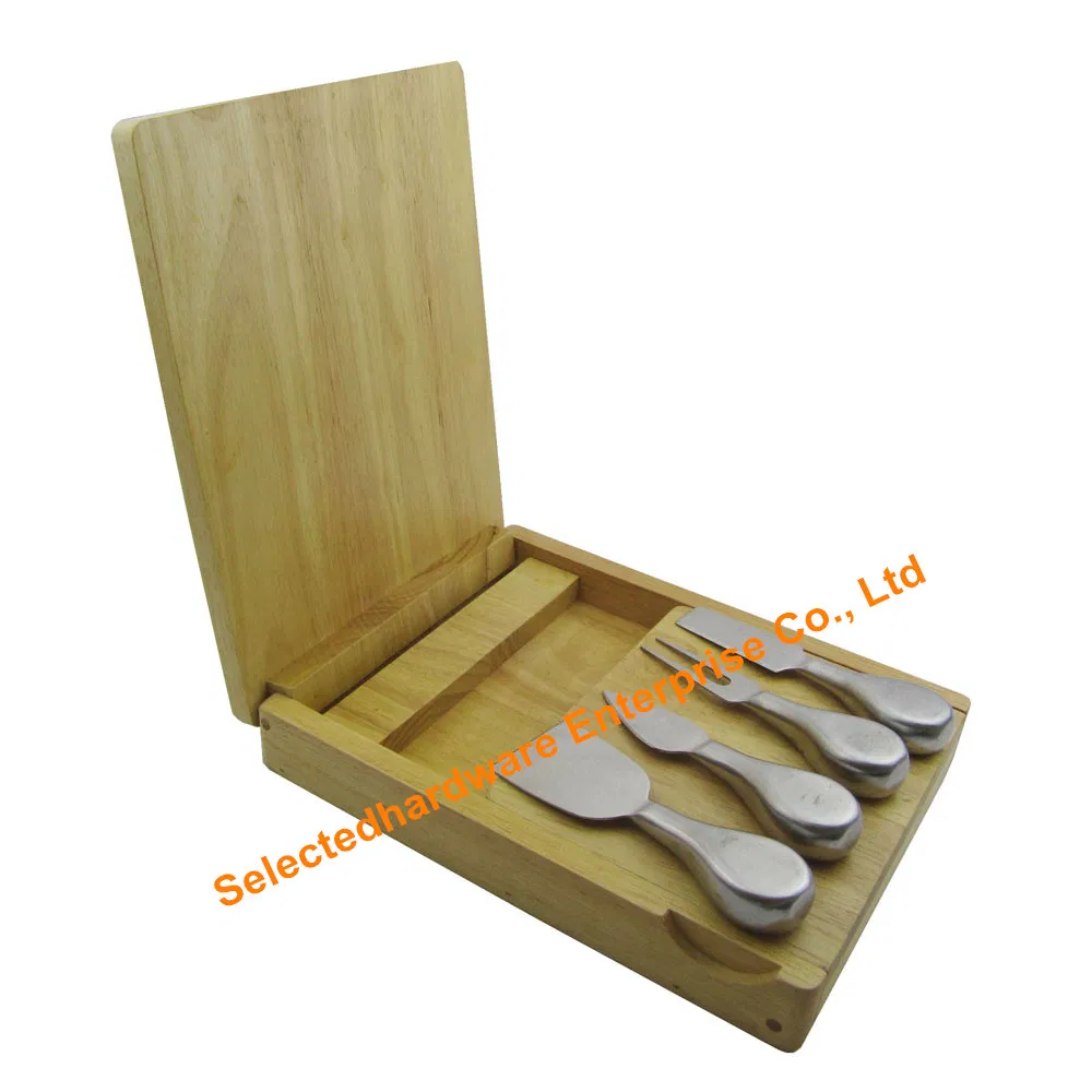 5PCS Cheese Knife and Fork Set Hollow Handle Cheese Cutting Board Set