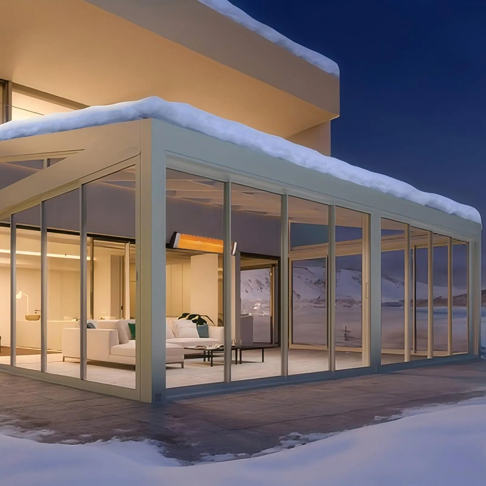 Grandsea Hot Sell Customized Curved Low-E Aluminium Unique Glass Free Standing Sunrooms