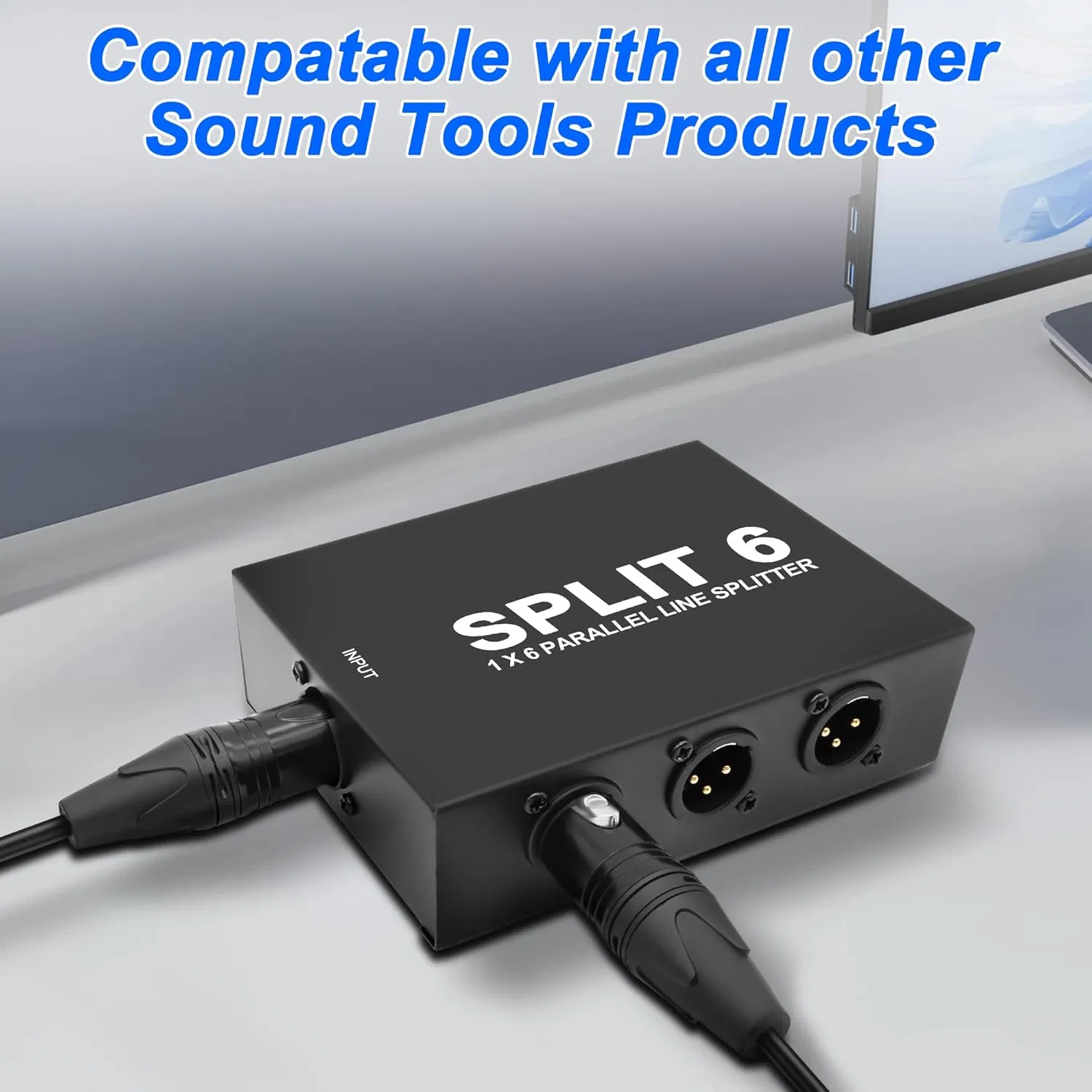 Passive XLR 1-in-6-out Signal Splitter 6-in-1-out Noise Cancelling Mixer Audio Sound Cards for Stage Conference Lossless