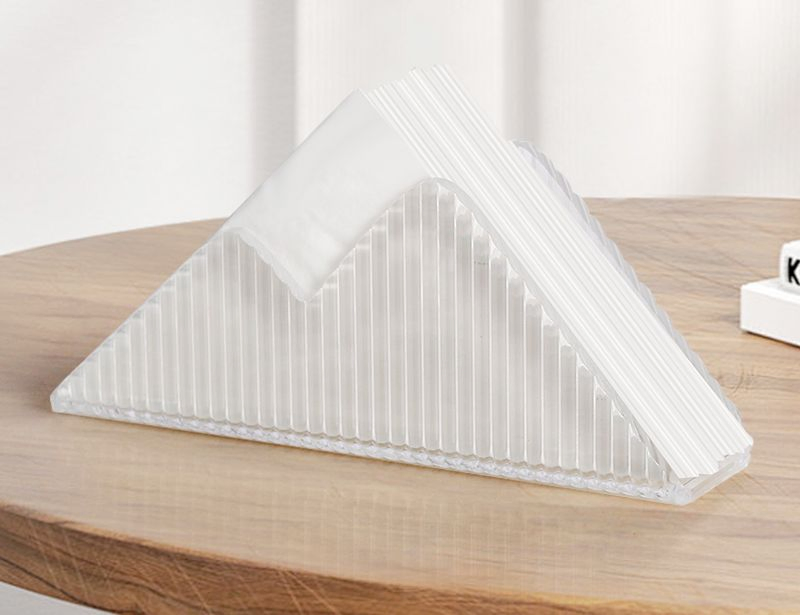 Acrylic Tissue Box Designed Like a Mountain Peak for Chic Storage