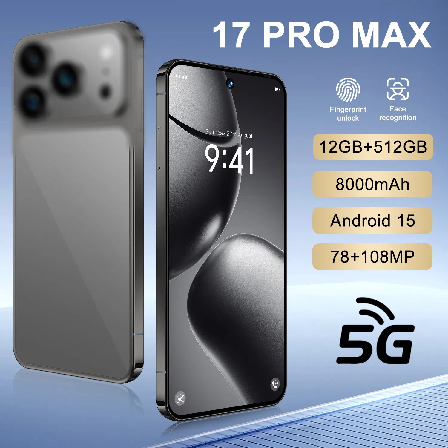 Смартфон 17 PRO Max 16GB+1TB, 5G, AMOLED 120Гц