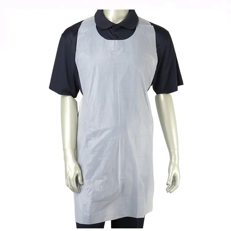 Disposable Blue Plastic HDPE LDPE PE Waterproof Sleeveless Apron for Medical and Cooking Food Industry