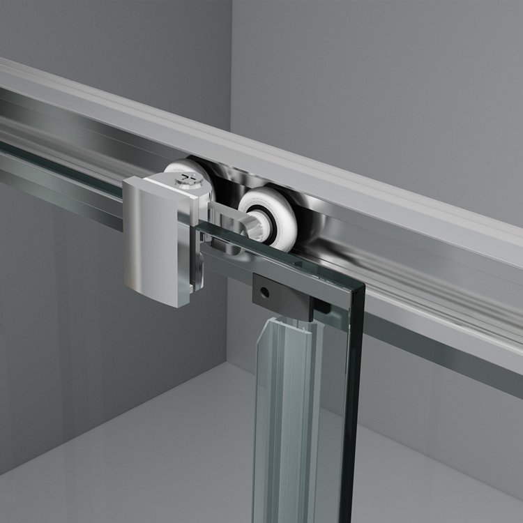 Hotel Home Bathroom Slim Aluminum Frame Curved Double Sliding Shower Door Tempered Glass Round Shower Cabin