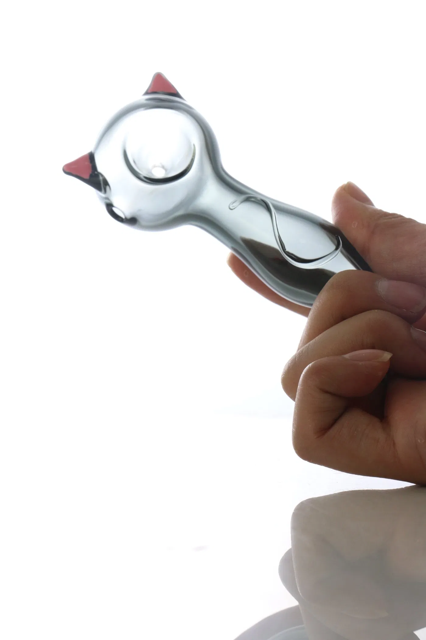 Black/Pink Cat Ears Oil Burner Glass Pipe Smoking Glass Pipes