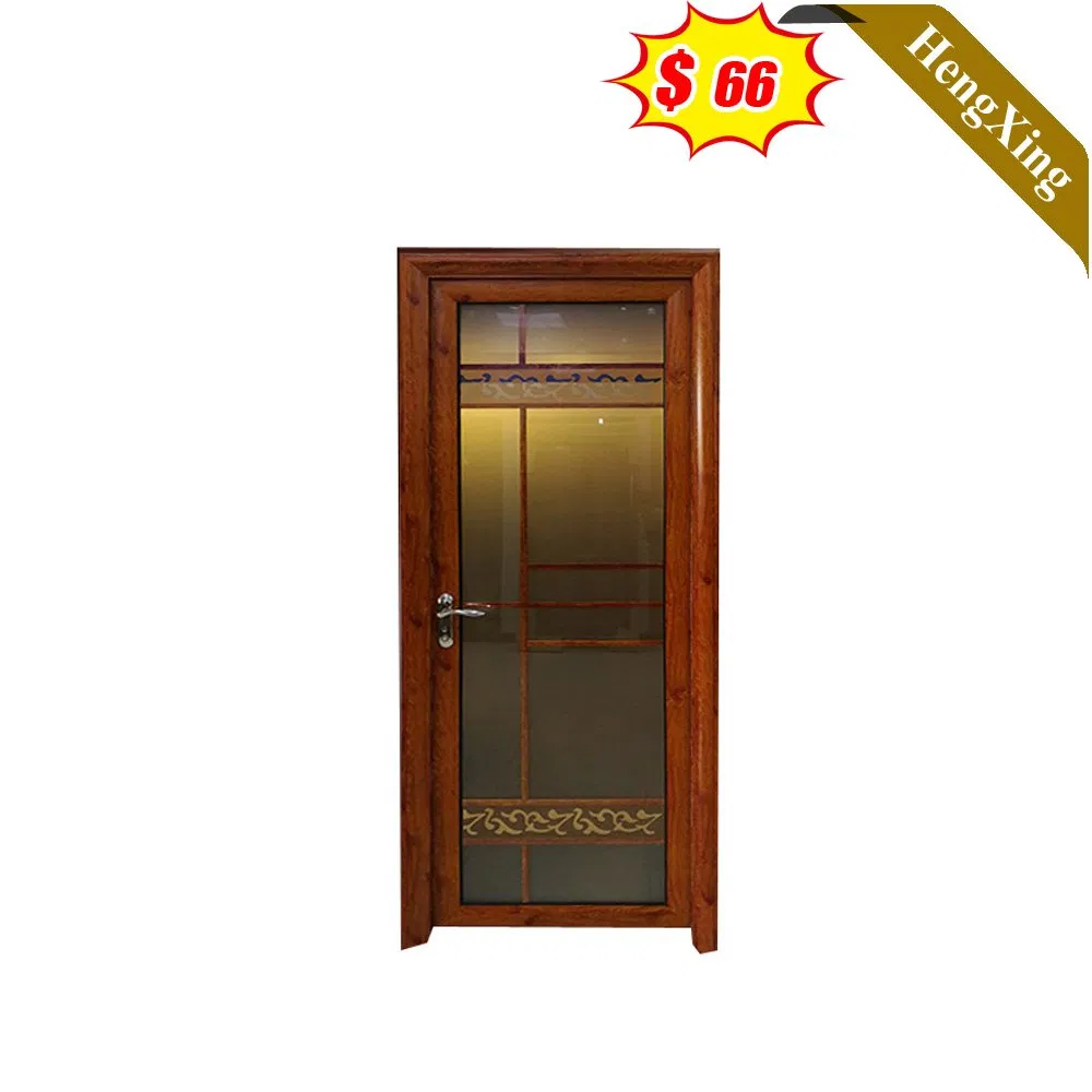Luxury Hot Sale Golden Indoor Single Swing Door Moisture-Proof Tempered Glass Door