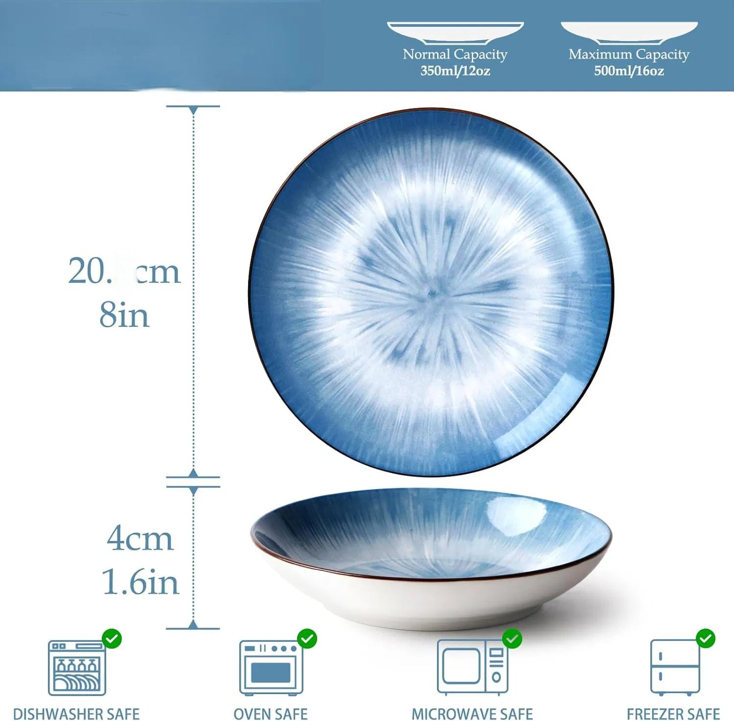 8"Coup Moon Soup Bowl Plate Pad Printing Decal Ceramic Porcelain Tableware