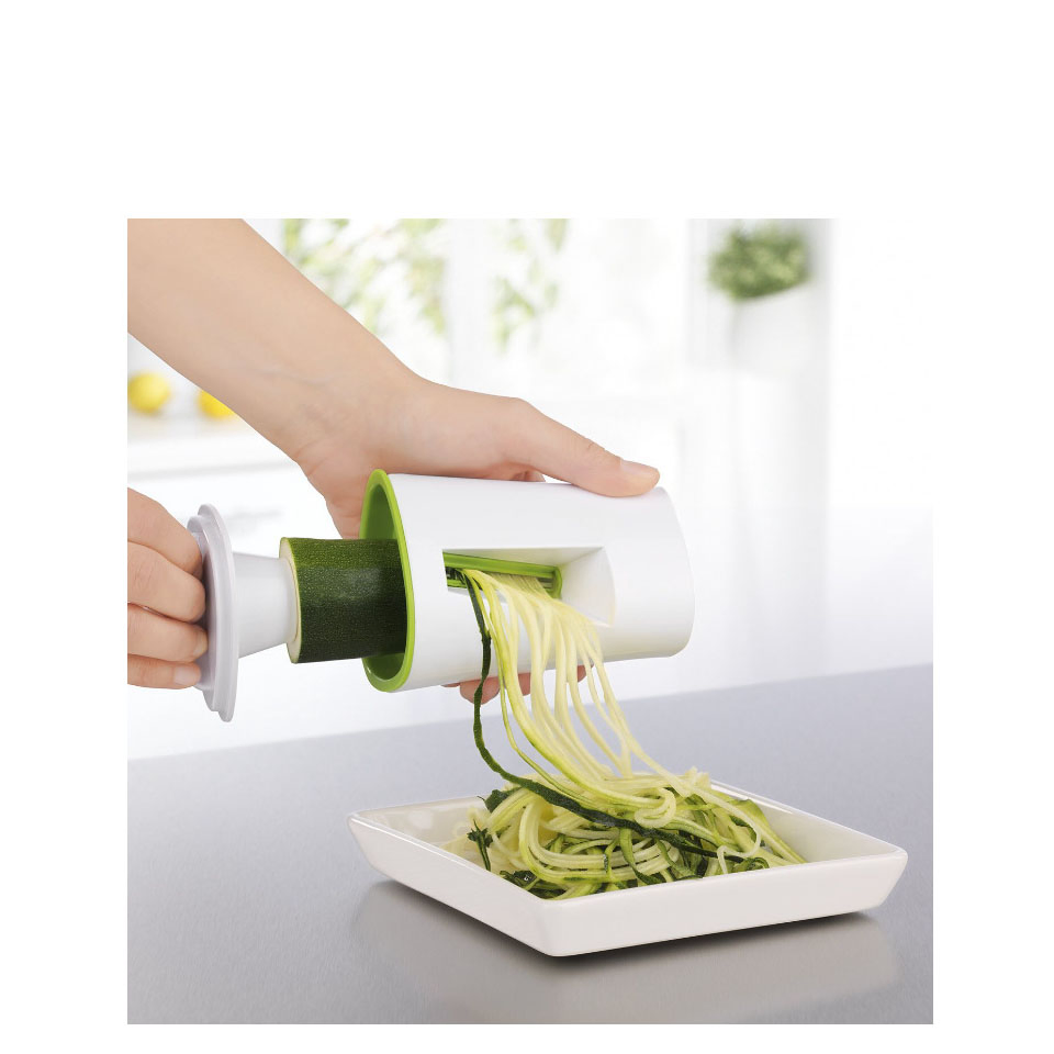 New 2 in 1 Manual Spiralizer Spiral Vegetable Slicer and Juice Squeezer