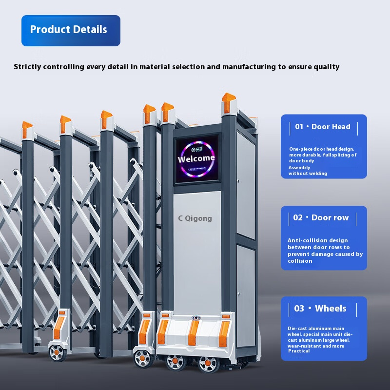 Best Hotel Residence Door Electrical Automatic Sliding Main Gate Retractable Gate