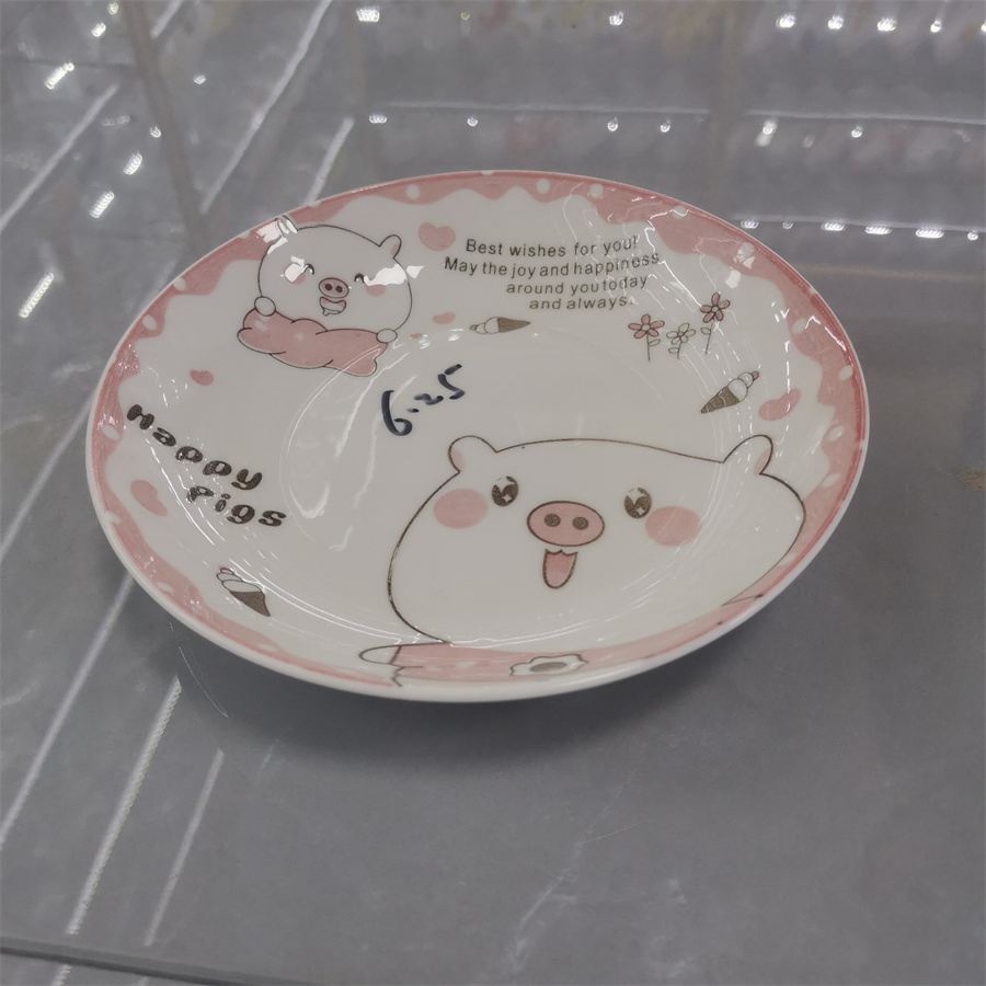6.25"Rice Coup Children Plate Printing Decal Porcelainware Ceramics Tableware