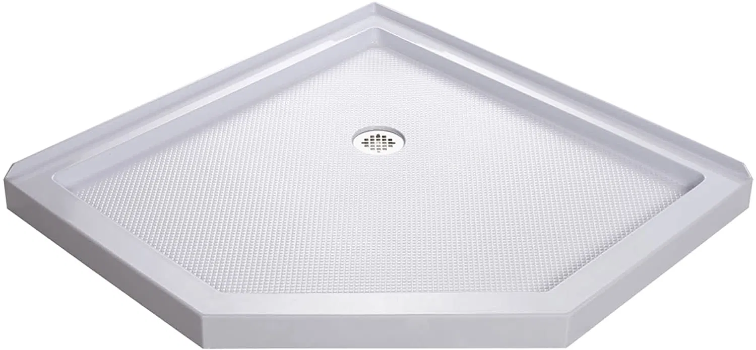 Acrylic White Center Drain for Shower Enclosure (BD-4004)