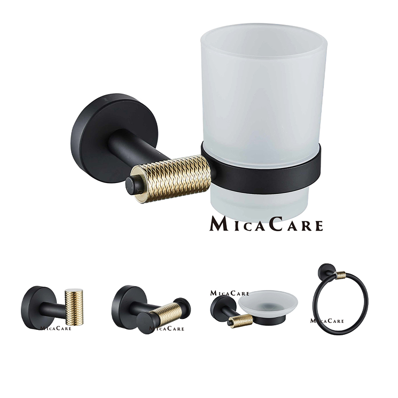 Tumbler Holder SS304 Black Finish with Gold Carving Other Colors Available