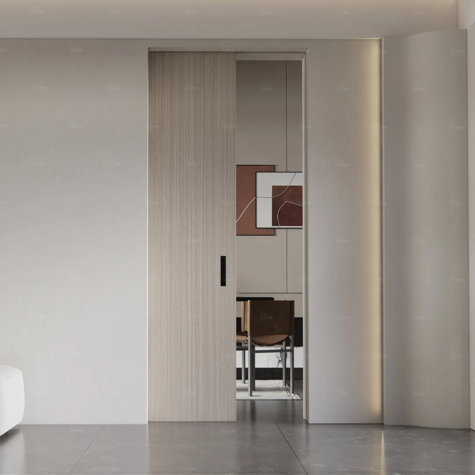 Canada Standard Custom Internal Residential Soft Close Wood Pocket Door