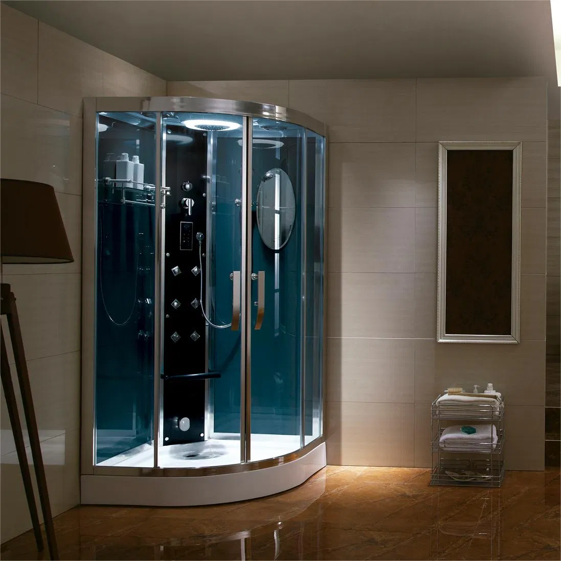 High-End Rich Luxury Steam Room with Acrylic Basin MP3 Head Shower (QQ7701)