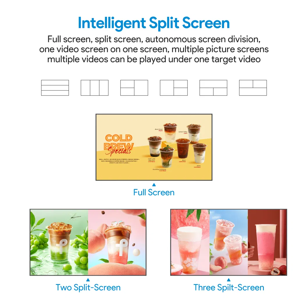 46 Inch Fast Food Hanging Digital Menu Board LCD Advertising Player