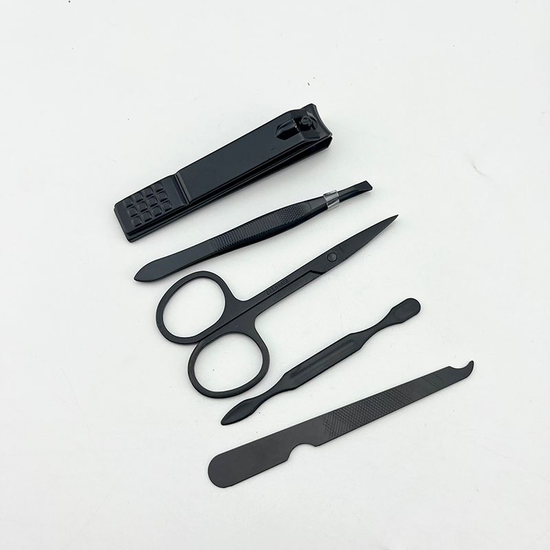 High End Black 5PCS Beauty Nail Cleaning Tools Nail Care Kit Manicure Set