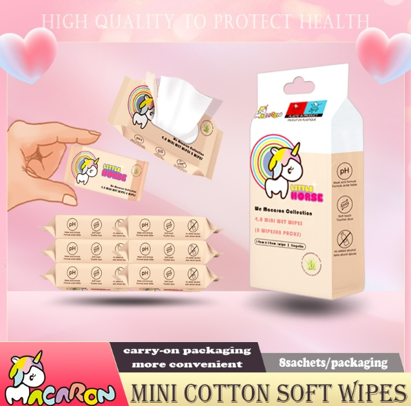 Face Mini Wet Wipe Tissue Biodegradable Small Pack Disposable Refreshing Eco Wet Wipe
