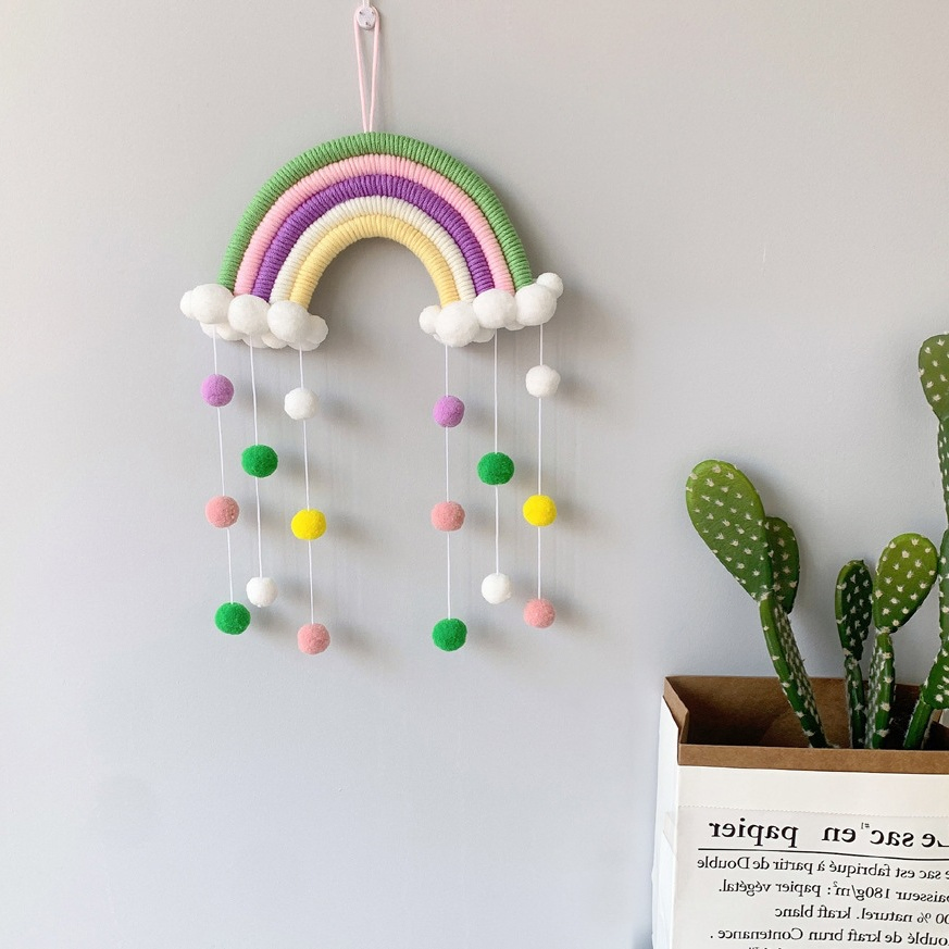 Rainbow Hanging Handmade Cotton Wall Decoration