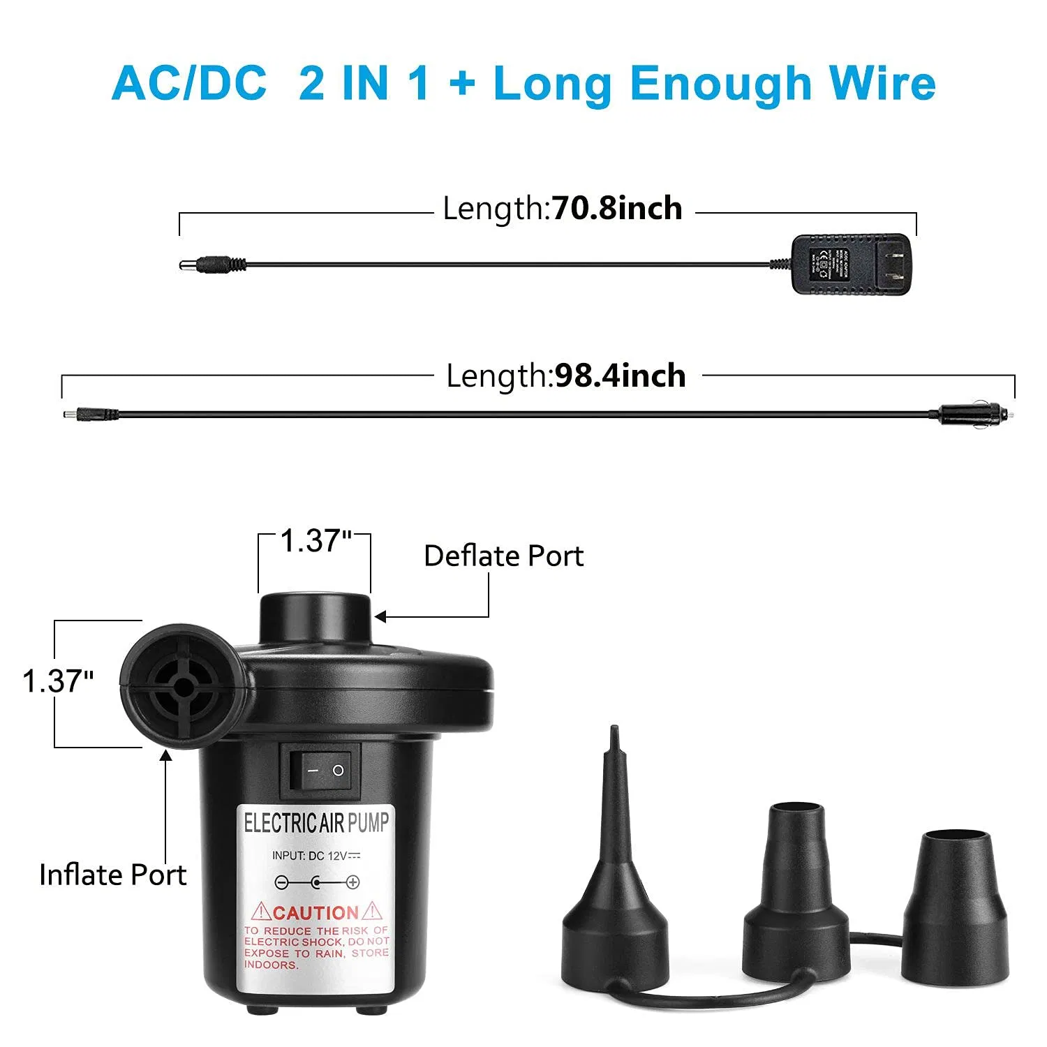 Good Selling Portable Quick Fill Perfect Inflator Deflator Electric Air Pump