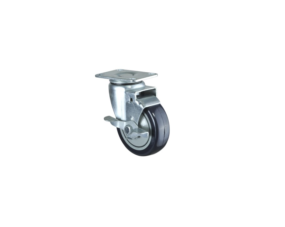 China Castor Factory 100mm Swivel Top Plate Caster with Thermoplastic Rubber Wheel