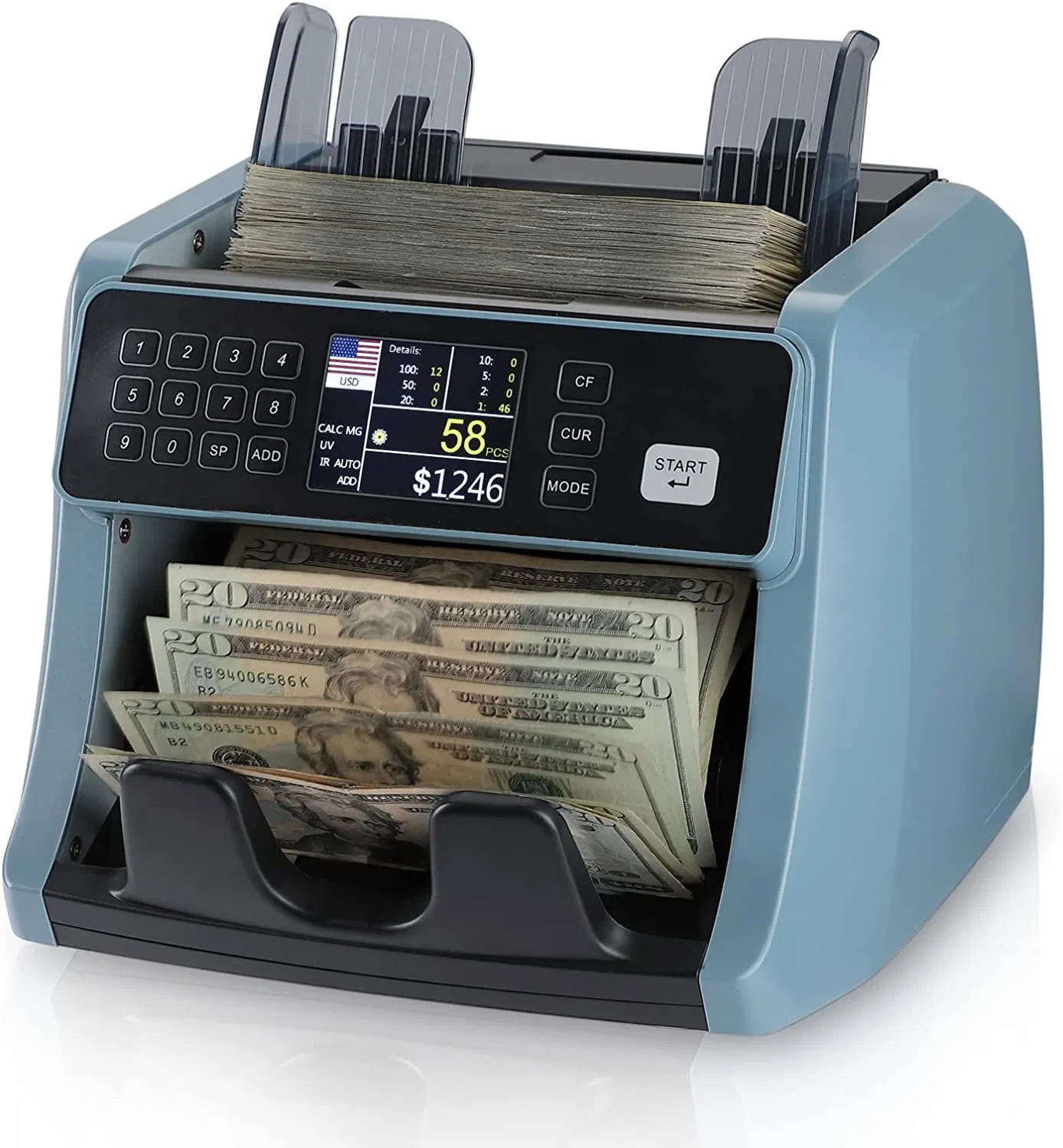 Al-160t Front Loading Bill Counter Money Counting Machine Single Denomination Value Counter
