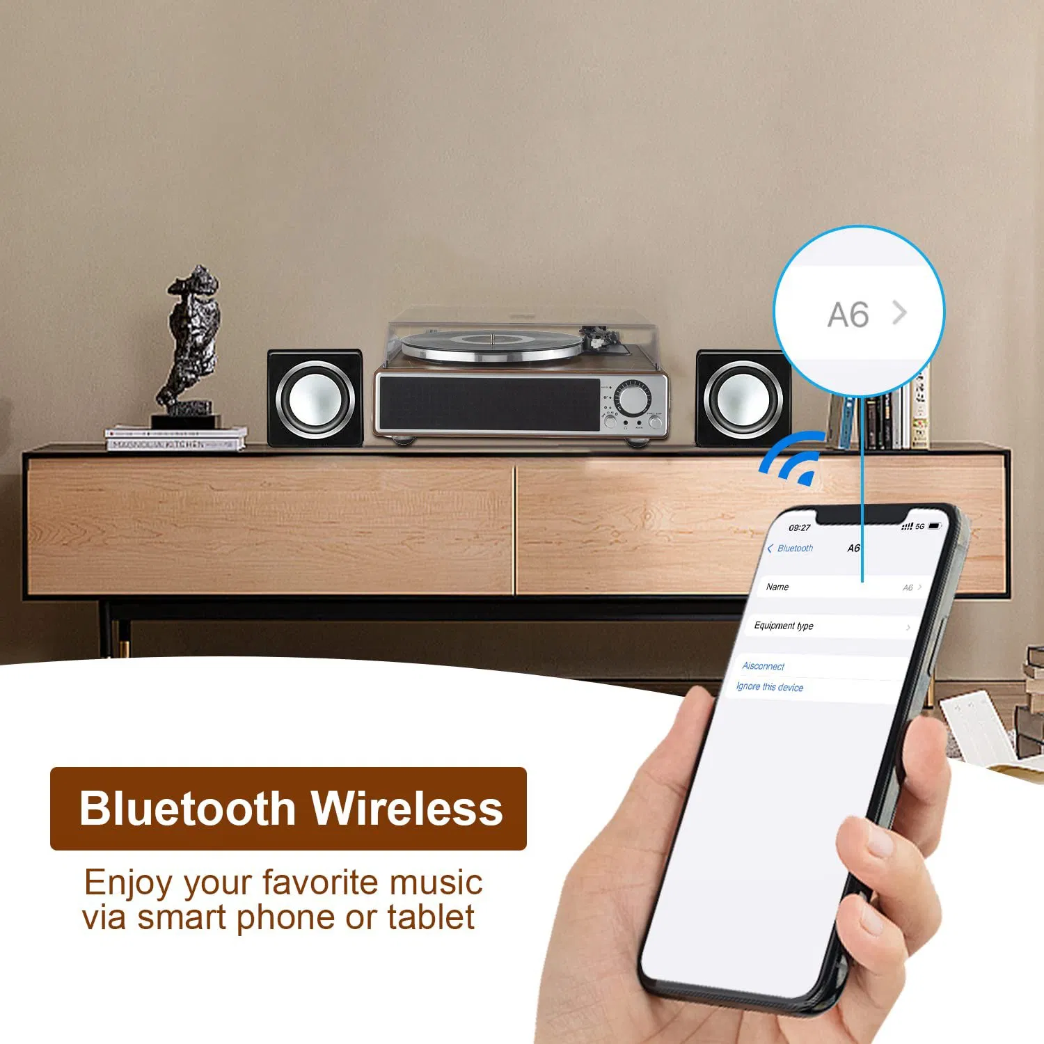 Винтажный проигрыватель винила Retro с Bluetooth