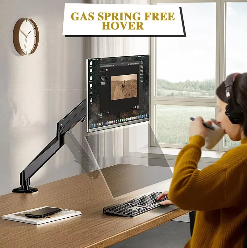 Computer Monitor Stand Desktop Rotating Screen Punch-Free Dual Screen Desktop Display Hanger Suspension Arm Base